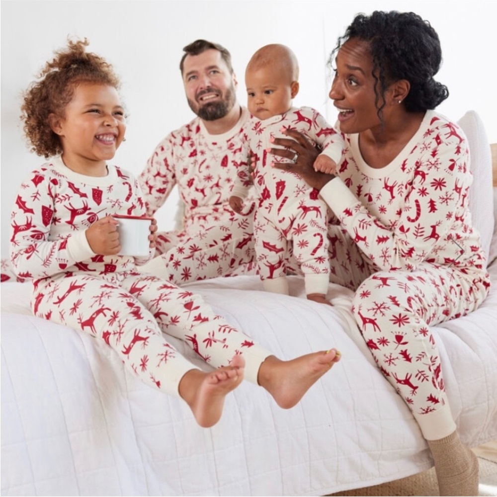 Hanna Andersson Women’s Long John Pajama Set Scandi Cane sz XS